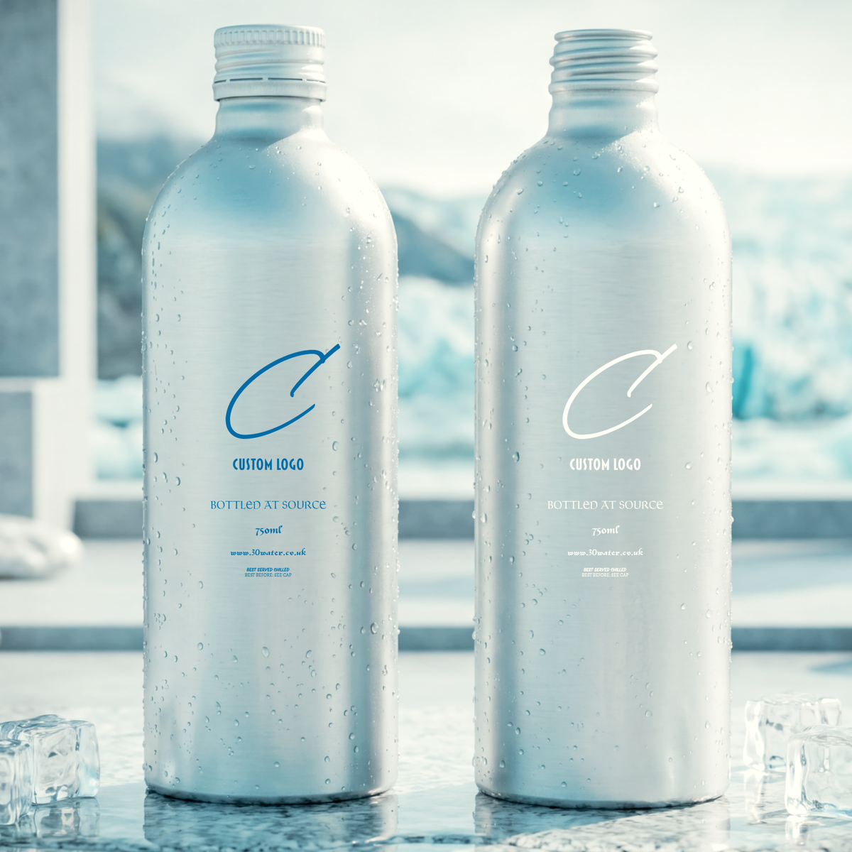Custom label aluminium bottle by 30Water