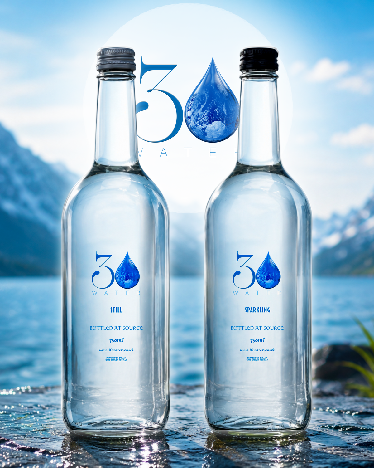 30Water Premium Glass Bottle